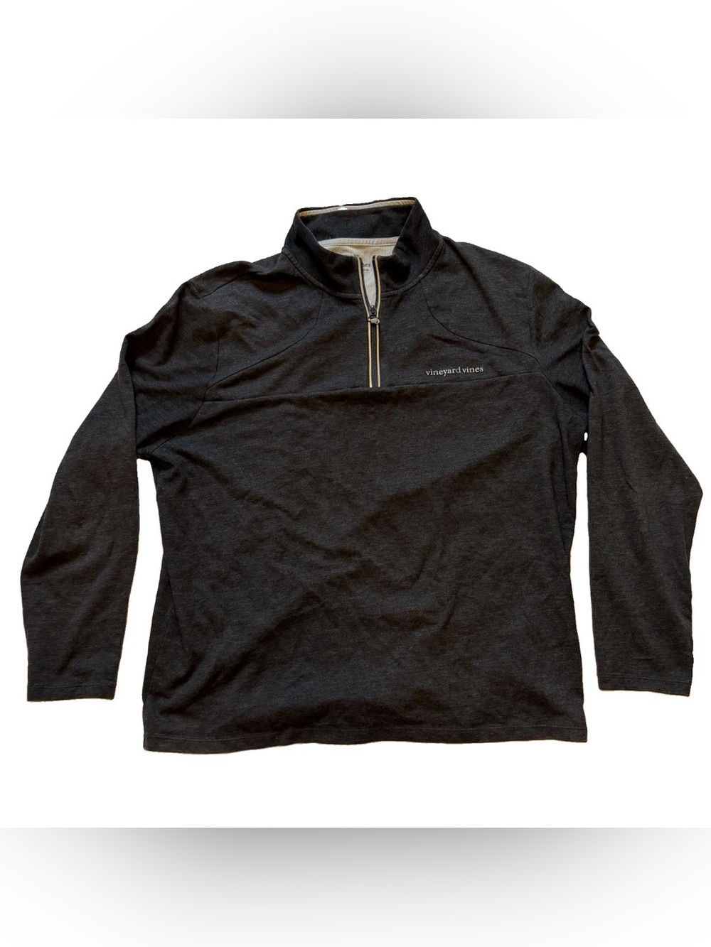 Vineyard Vines Men's Grey Zip-Neck Performance Pullover
